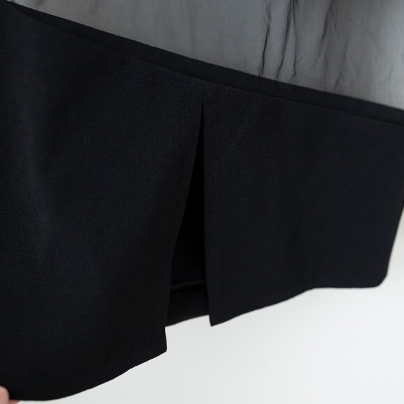 Dress the Population Valerie Sheer Panel Illusion Midi Little Black Dress Size S - Picture 8 of 10